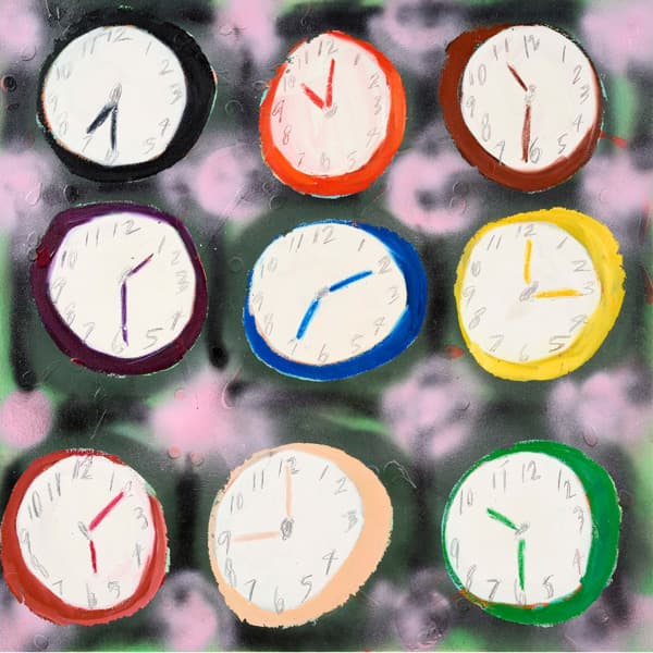장유희, Multiple clocks, 2016, Oil and acrylic on canvas, 89x89cm