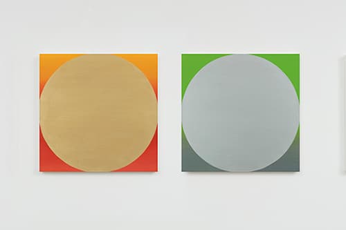 Gee SONG, sun and moon installation view 2016, oil on canvas and oil on linen, 45x45cm