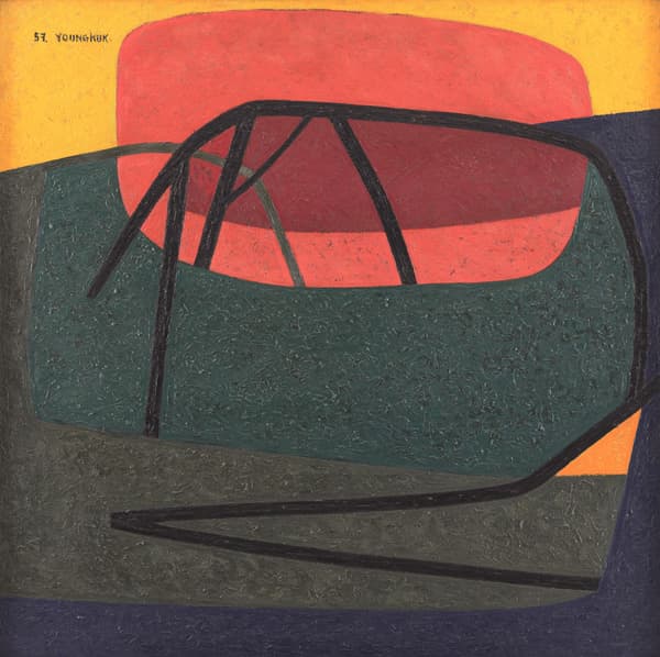 유영국, 작품, 1957, 캔버스에 유채, 101x101cm, 국립현대미술관 소장
