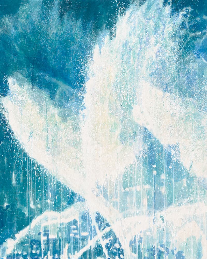 박소현,floating fountain #97—wings,순지에 채색,90.9x72.7cm,2023