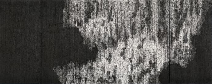 차계남, 무제, No, 5360_5, 한지 위에 먹, 244X610X7cm, 2013