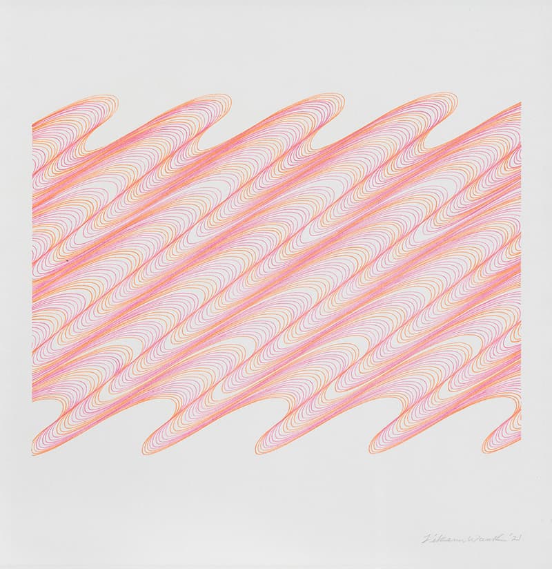 Frequency (Curve) 04-21, 23x23cm, Colored Pencil on  Paper, 2021