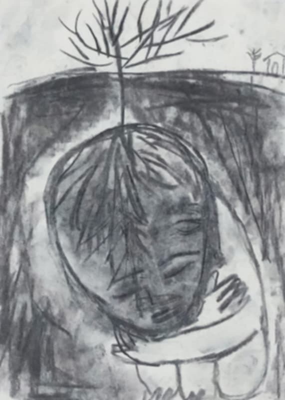 허윤희, 꿈, 2002, charcoalonpaper, 21x27.9cm © 허윤희