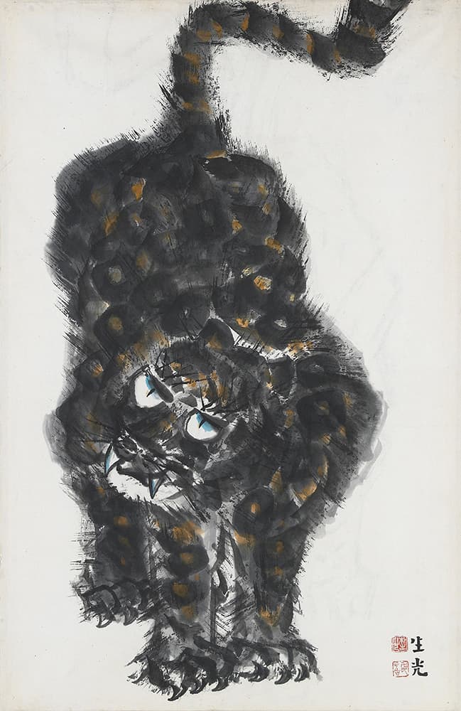 박생광_호랑이_한지에 수묵담채_63×42cm_1970년대