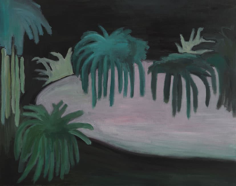 허선영, 뿌리 없는 식물과 호수 3, 캔버스에 아크릴, 90.8x72.6cm, 2017