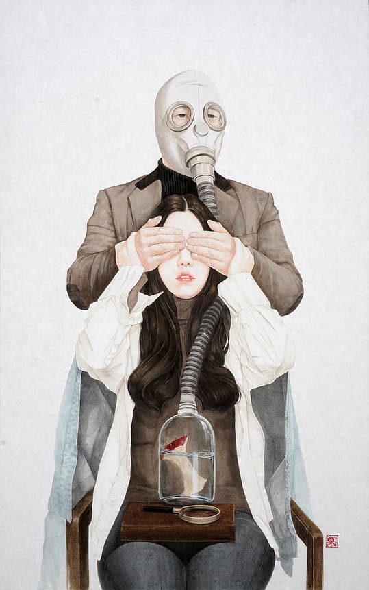 김판묵, 사이 80.3x116.8cm 장지에 수묵채색 2018