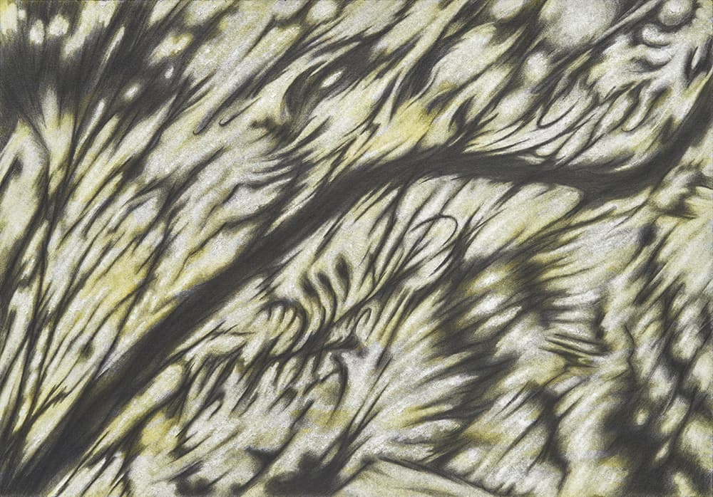 한진, 〈Vexations No.12〉, 2021. 코튼 페이퍼에 과슈와 연필, 34.8 x 49.8 cm. 이미지 출처: 원앤제이 갤러리.