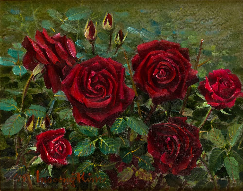 김인승, 장미, 1979, 캔버스에 유채, 34.5×44cm. 코리아나미술관 소장.