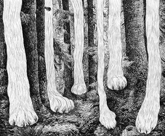 이재호, 내리다, 장지에 아크릴, 60.6Ⅹ72.7cm