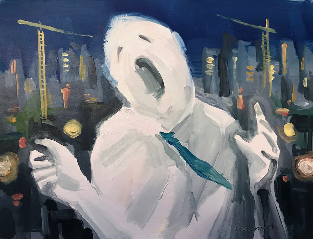양경렬, Open your mouth wide._3, Oil on paper, 22x29cm, 2022