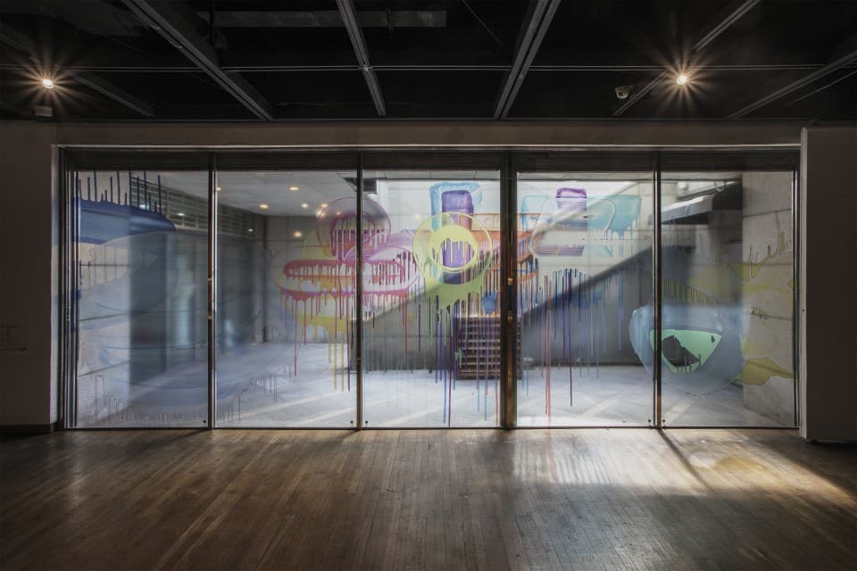 박윤경_Double Faced Painting_Printing on transparent film, site specific installation_Dimensions variable_2017