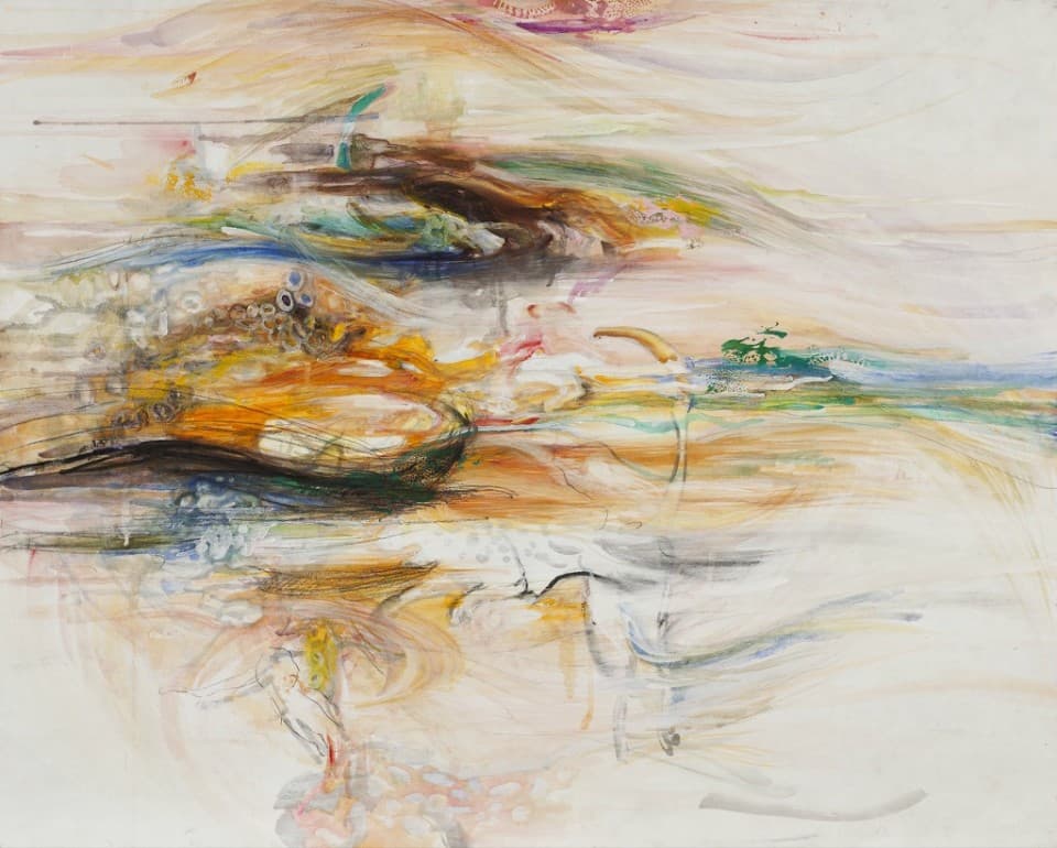 이나림_보이지 않는 것을 희망하는 것_장지에 채색, 실크스크린_100 x 80.3cm_2013
