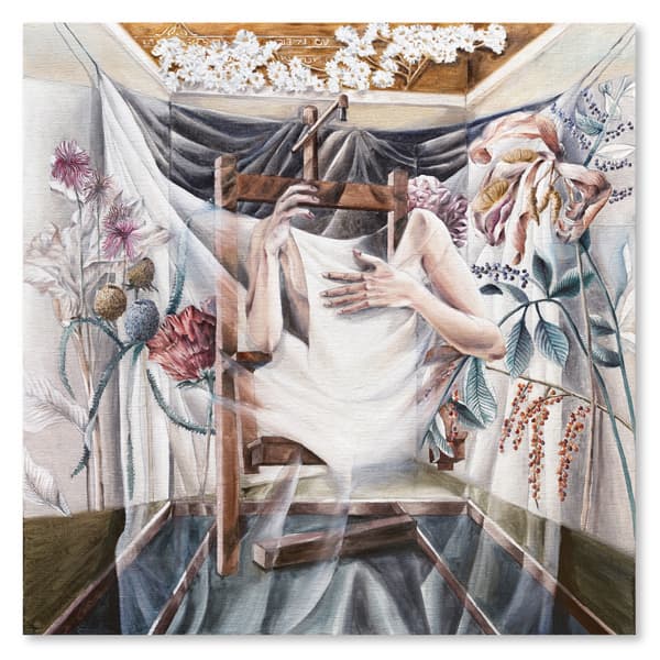 슈인링_Unfamiliar Flower_oil on linen mounted on board_100x100cm_2017