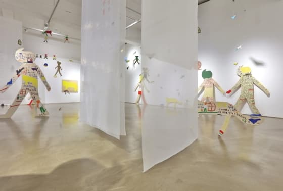 김재경, 산책, 가변설치, Oil stick on wood, 노방천 외, 2018