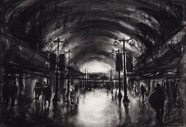 황경현, Drawing(Stroller), Conte on Kentpaper, 73x103cm, 2016