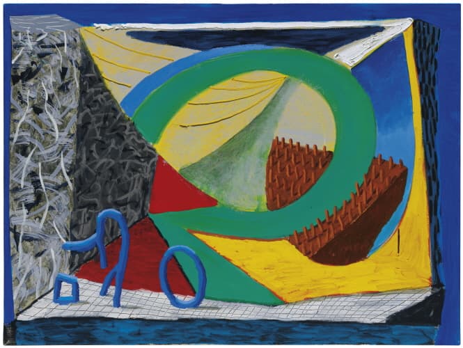 데이비드 호크니, 거의 스키 타듯이, 1991, 캔버스에 유채, 91.4x121.9cm