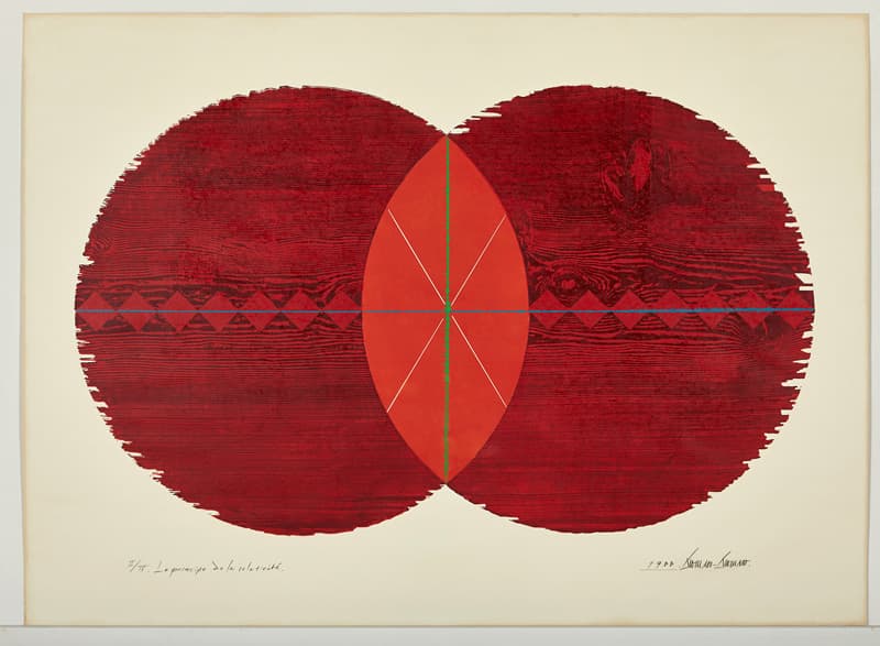 송번수, <상대성 원리>, 1988, 세리그라피, 목판화, 110×150㎝