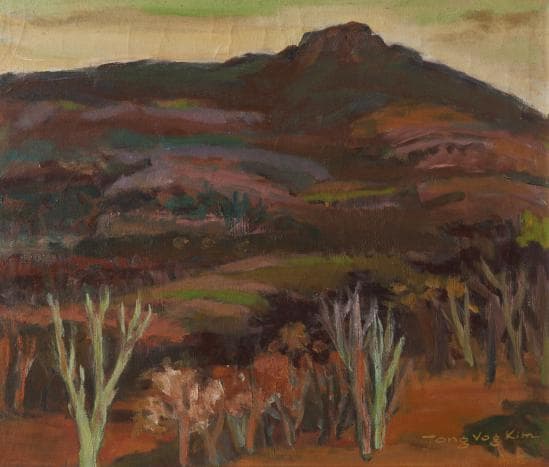 김종복_진달래산_1971 oil on canvas_42.5×49.5cm Daegu Art Museum Collection