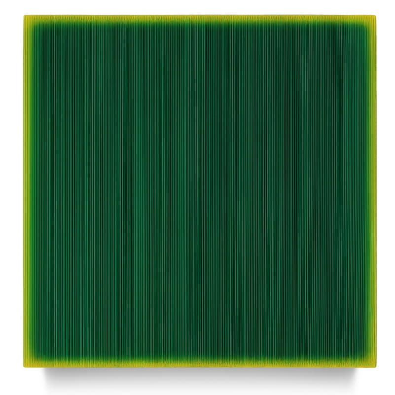 김현식, Who Likes B Green?, 2019, 에폭시 레진에 아크릴릭, 나무 프레임, 54(h)x54x7cm