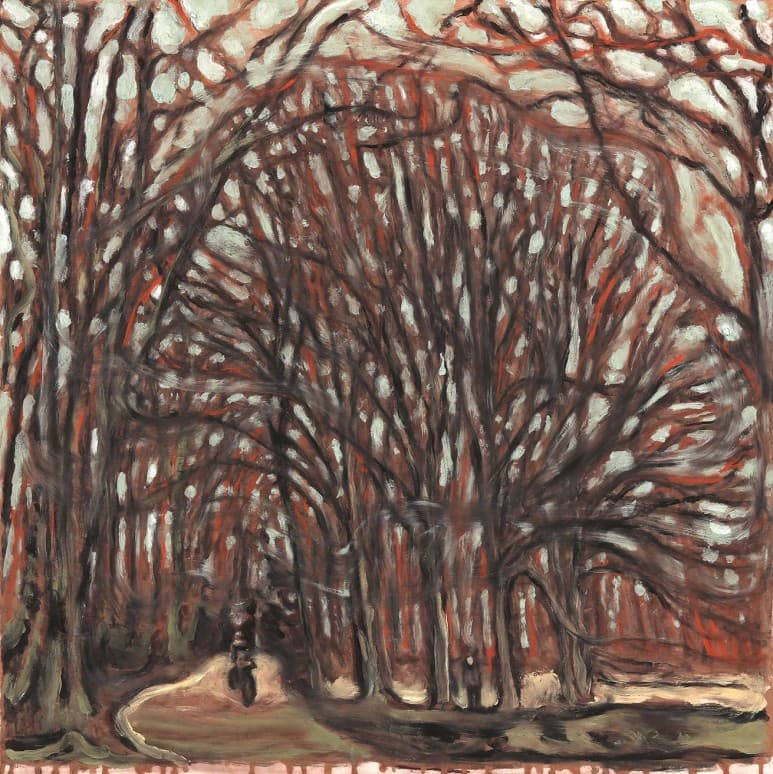 유근택_Berlin Wedding에서의 풍경_59.5X59.5cm_한지에수묵채색_2019