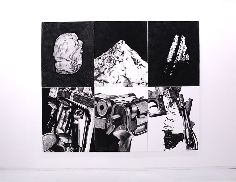 <Only Seen or Heard> 2020. 종이에 목탄, 각각 92 x 72.7 cm