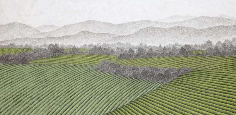 이한정_논, 한지에 수묵채색, 60x120cm, 2014