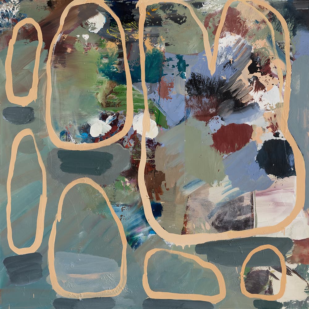 박형지 Hyungji Park, <수석 컬렉션 Ⅱ(Suiseki CollectionⅡ)>, 130 x 130cm, oil on canvas, 2021디스위켄드룸 제공