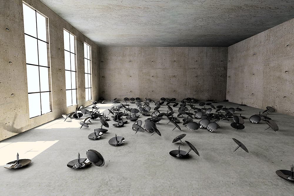 유당화, 압정, 도자기, 가변설치, 2009-2010