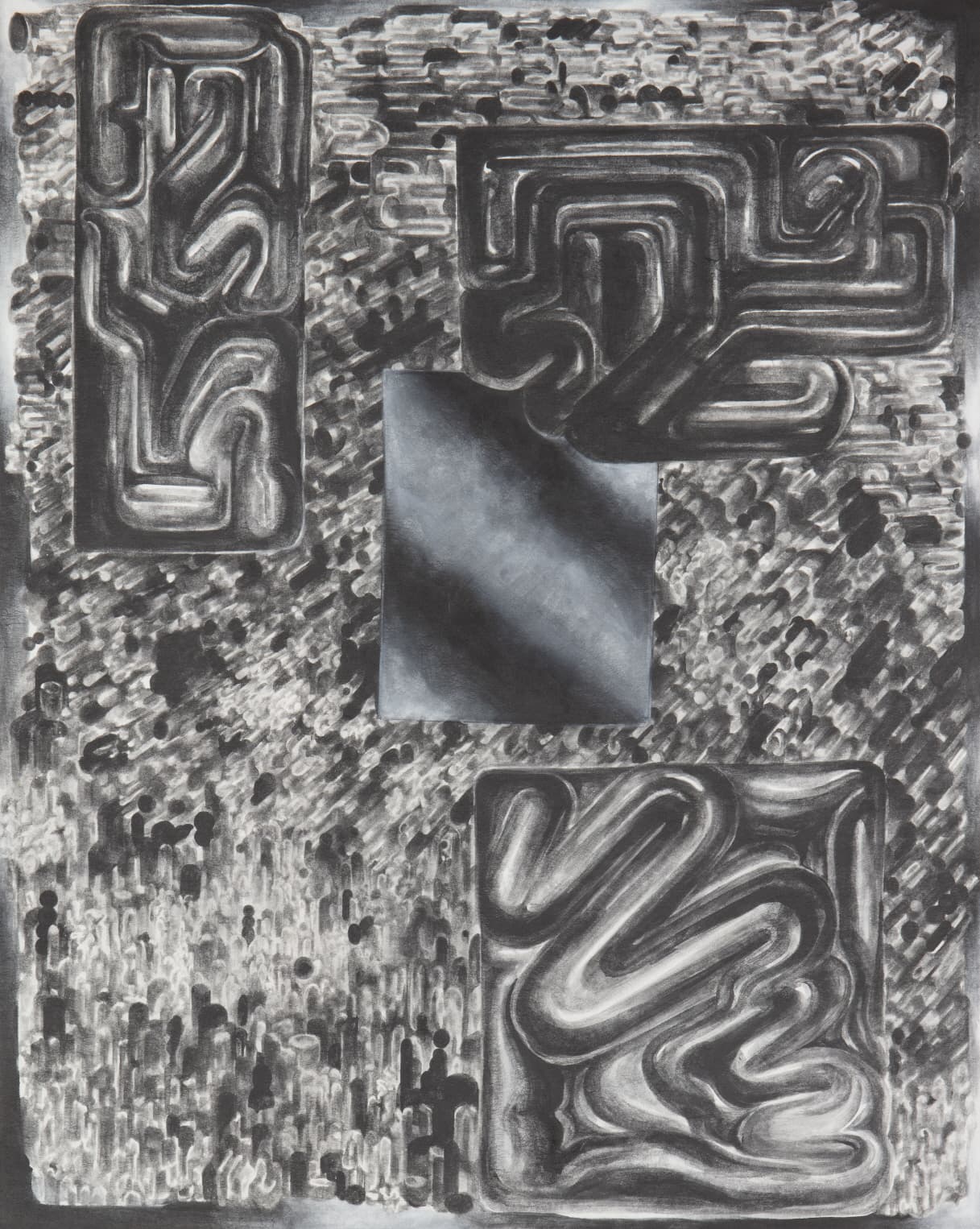 유진영_형상들_장지에 혼합재료_90.9x72.7(cm)_2019
