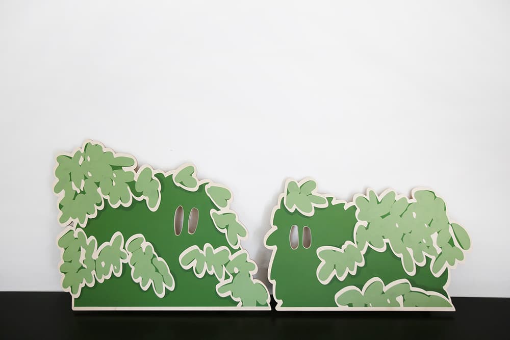 이미정, Flat-pack: green plate #04, #05, acrylic on birch plywood, 54x69cm, 41x64.5cm, 2018 ⓒ이미정