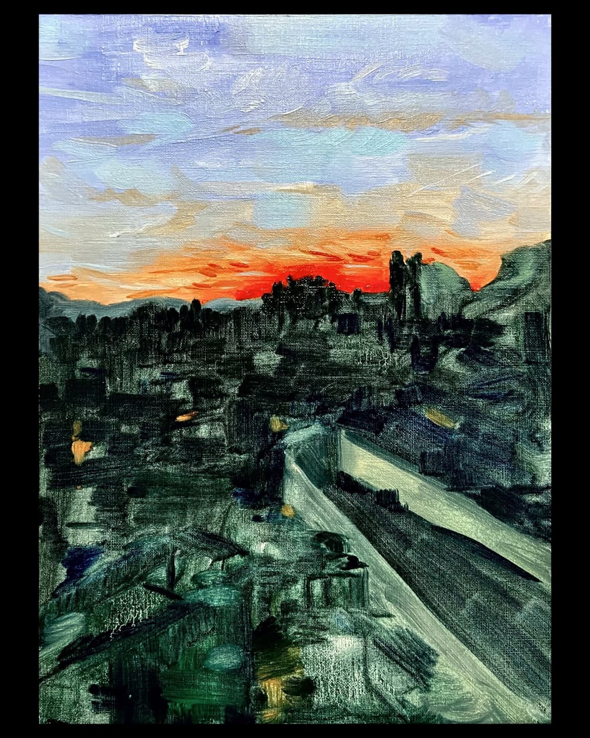 아침. 캔버스 보드에 유화. 33x24.2021
