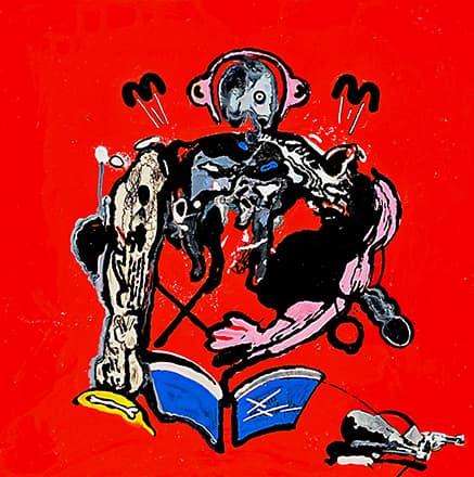 유창창, Pink Monkey, mixed media on pannel, 30x30cm, 2009-2011