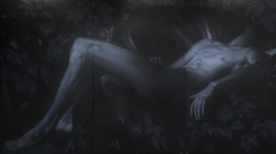 심윤, 숲속의 소파, 2020, oil on canvas, 1036 x 450cm