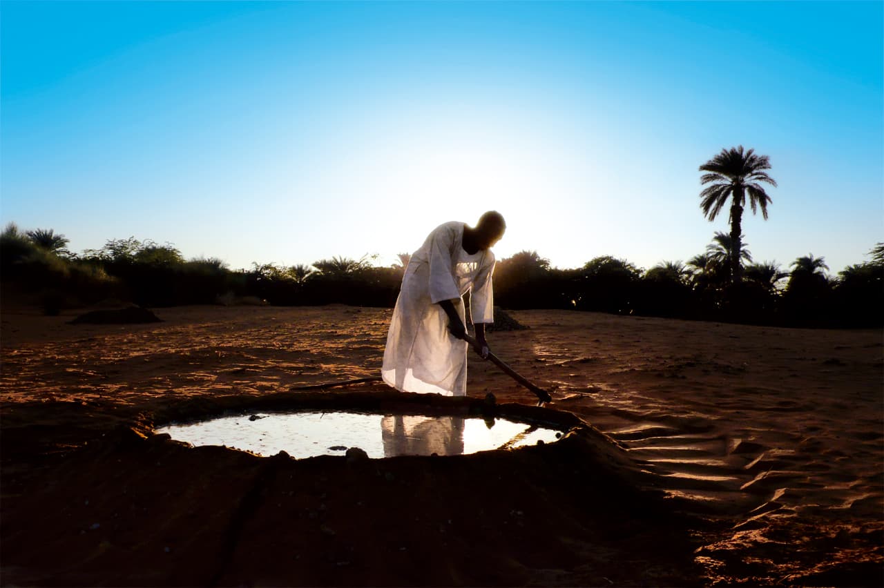 노을녘에 종려나무를 심는 사람 Old Dongola, Nubian, Sudan, 2008 ⓒ박노해