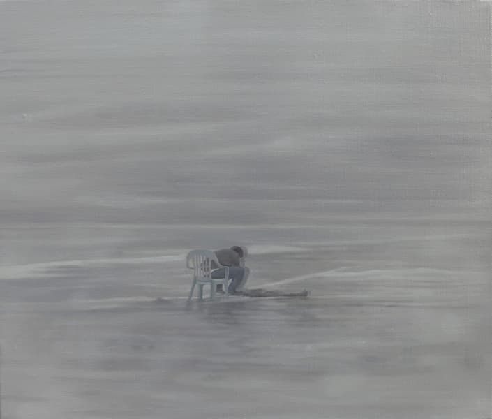 최영, 낚시,  Oil on Canvas,  44x38cm,  2017