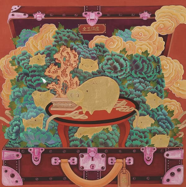 장경희_금옥만당2 _50×50cm_비단에 석채_2018