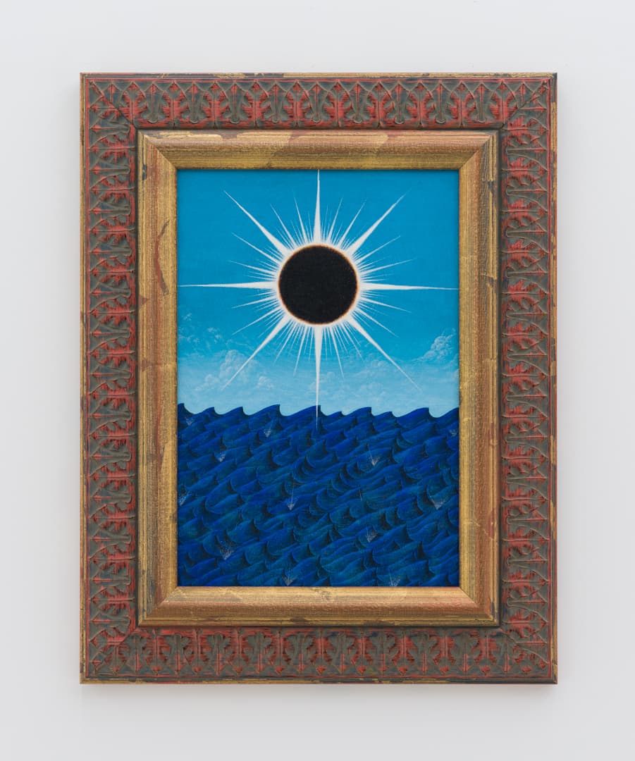 Jaeseok Lee 이재석, Solar Eclipse 개기일식, 2021 Acrylic on canvas (artist framed) 38 x 26 cm (Frame 54.1 x 42.2 cm), 디스위켄드룸 제공