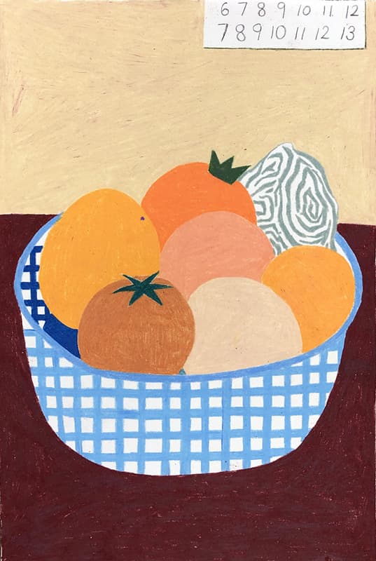 이미주, orange basket, 종이에 색연필, 18.5x28cm, 2019