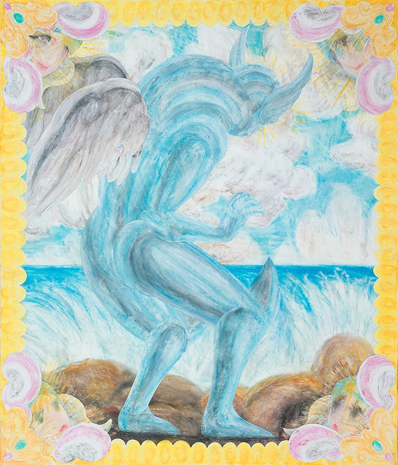 남진우, <에덴의 수호자 Guardians of Eden> pencil, crayon on paper, 42X36cm, 2020