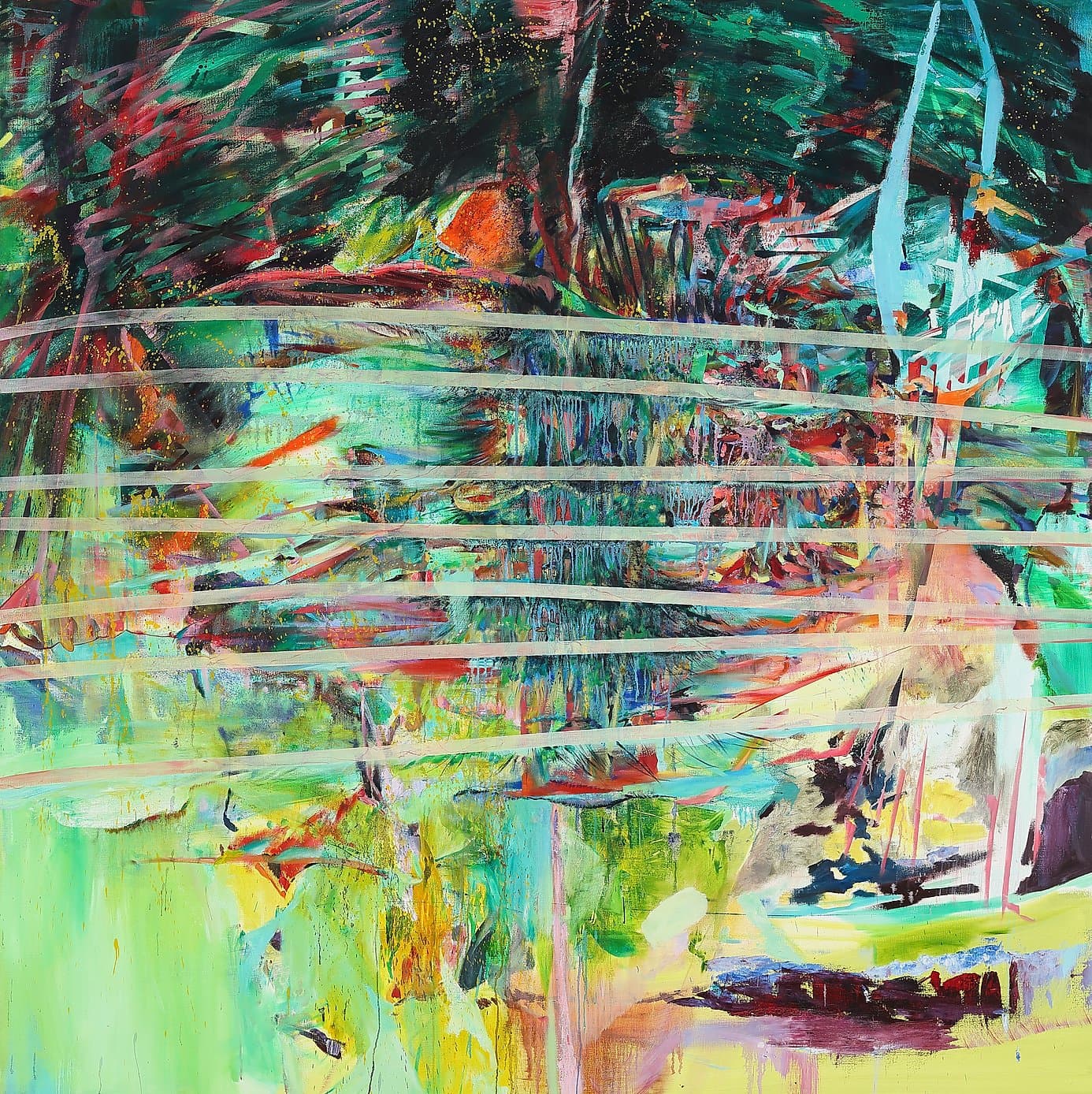 최영빈, 눈감아도 검은 빛, 200x200cm, oil on canvas, 2017
