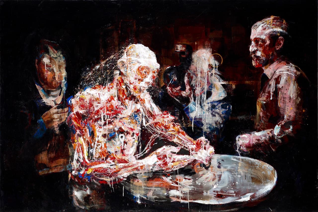 서원미, Unmarked people, 2014, Oil on linen,130.3x193.9cm