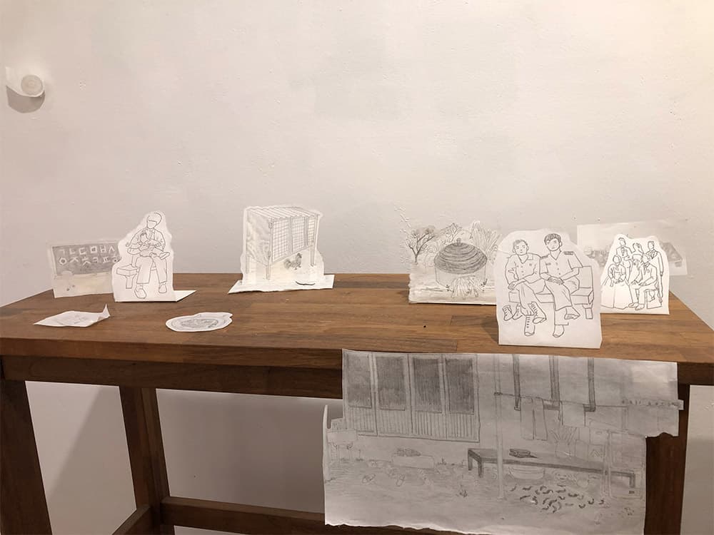 재식이네 Detail  Cut_종이에 연필 드로잉_가변설치_2021