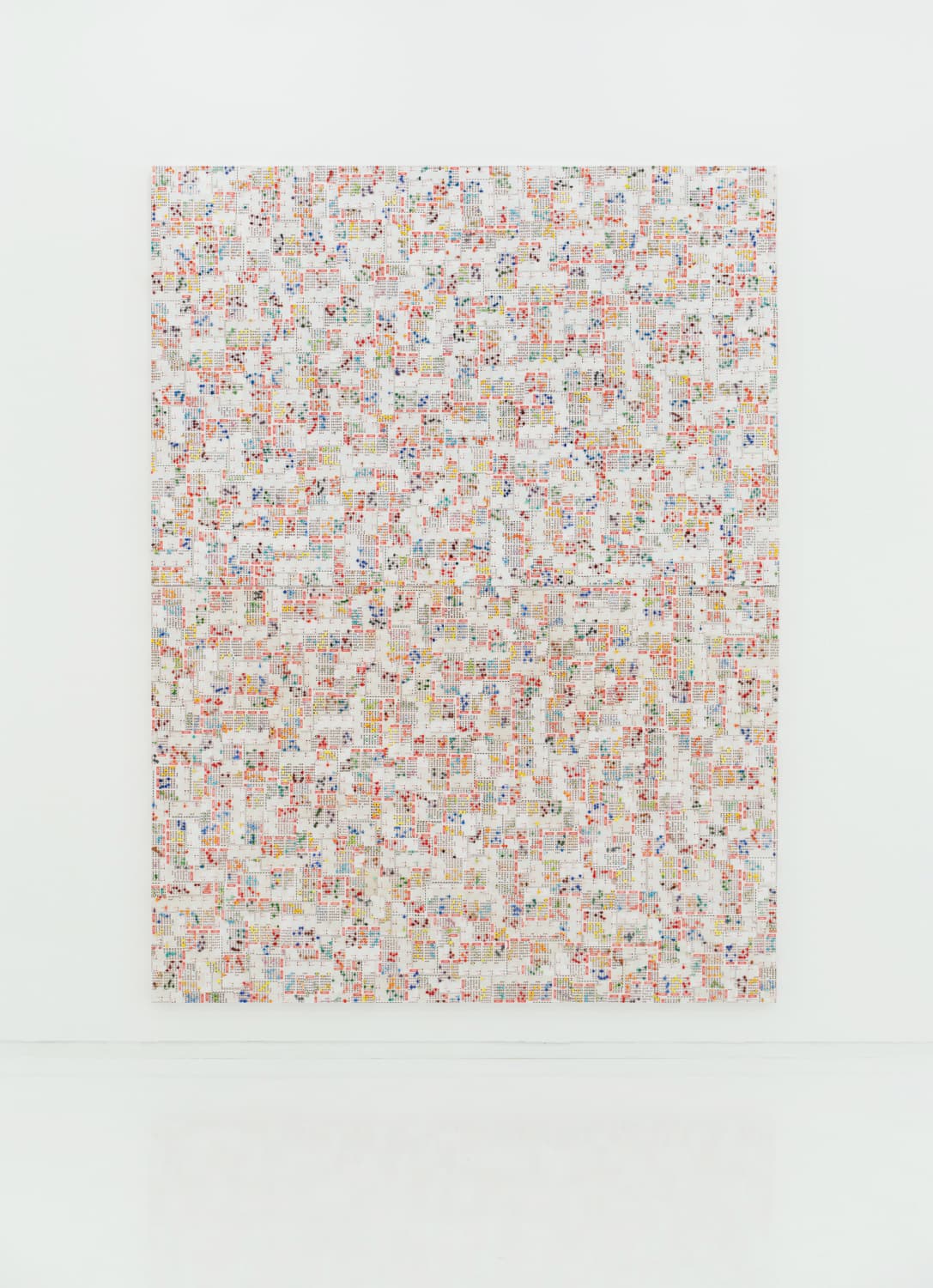 김재희,  <Pick your numbers> (위) 112.1 x 145.5 cm, (아래) 112.1 x 145.5 cm mosaic smalti and lotto ticket on wood panel, 2020 ⓒ디스위켄드룸, 이정우 스튜디오 촬영
