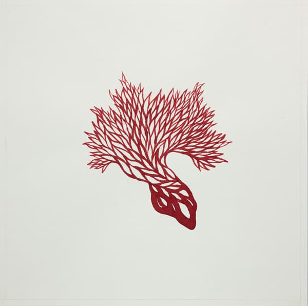 김주현, 피의 흐름 1 Blood Flow 1 2010-2011, 44×44cm, 종이에 채색 colors on paper 작가 기증 Donated artworks