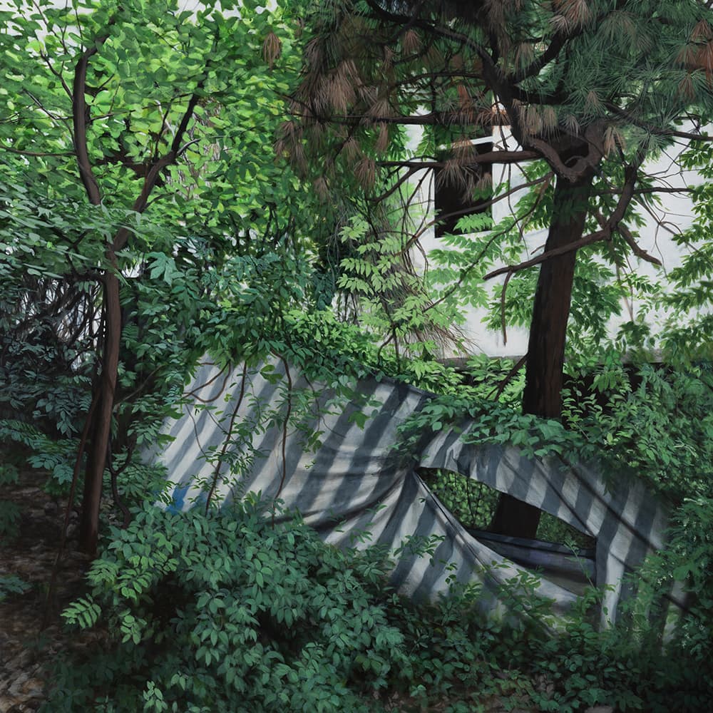 김희연_Shade of the Woods_150x150cm_린넨에 아크릴 2018
