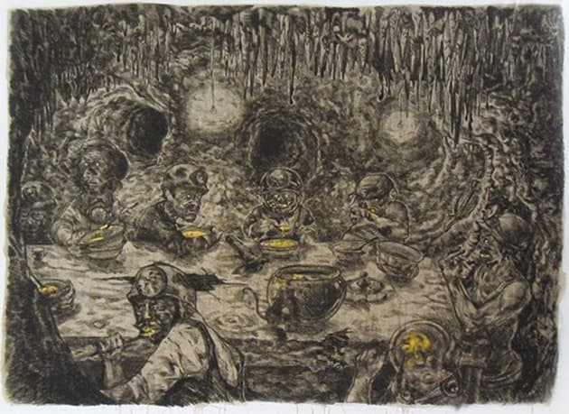 배윤환-Golden Soup oil pastel,acrylic on canvas,150x210cm,2013