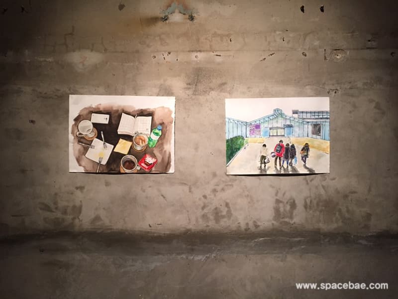 송원지 흔적 1,2_판화지에 수채화, 정물그림_각 56*79cm_2016