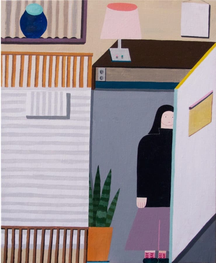 Across the window 2015 acrylic on canvas 60x51cm
