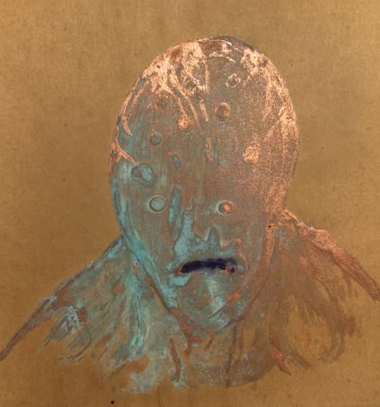 이상원, <초인의 길에선 갈등의 존재들(부분)>, 145×120cm, 천 위에 채색, 2017