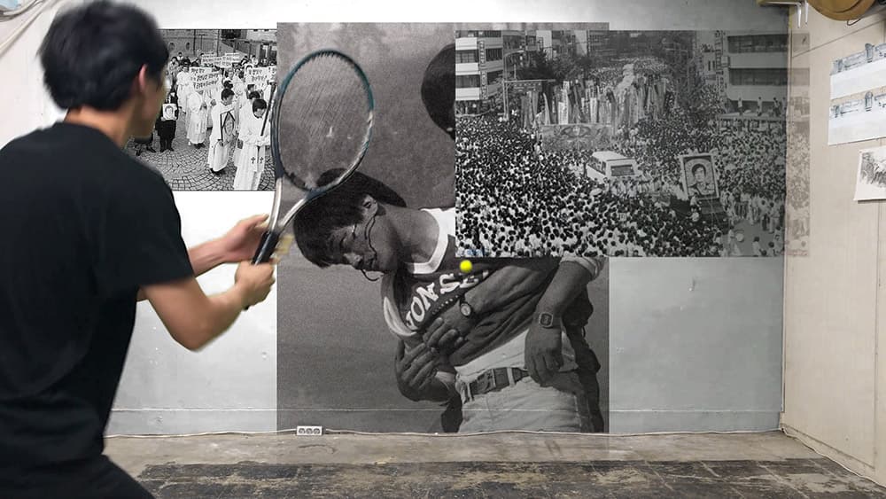 정명우, 벽치기 Hitting the Wall 2019, 싱글채널비디오 설치,  Single-channel video Installation